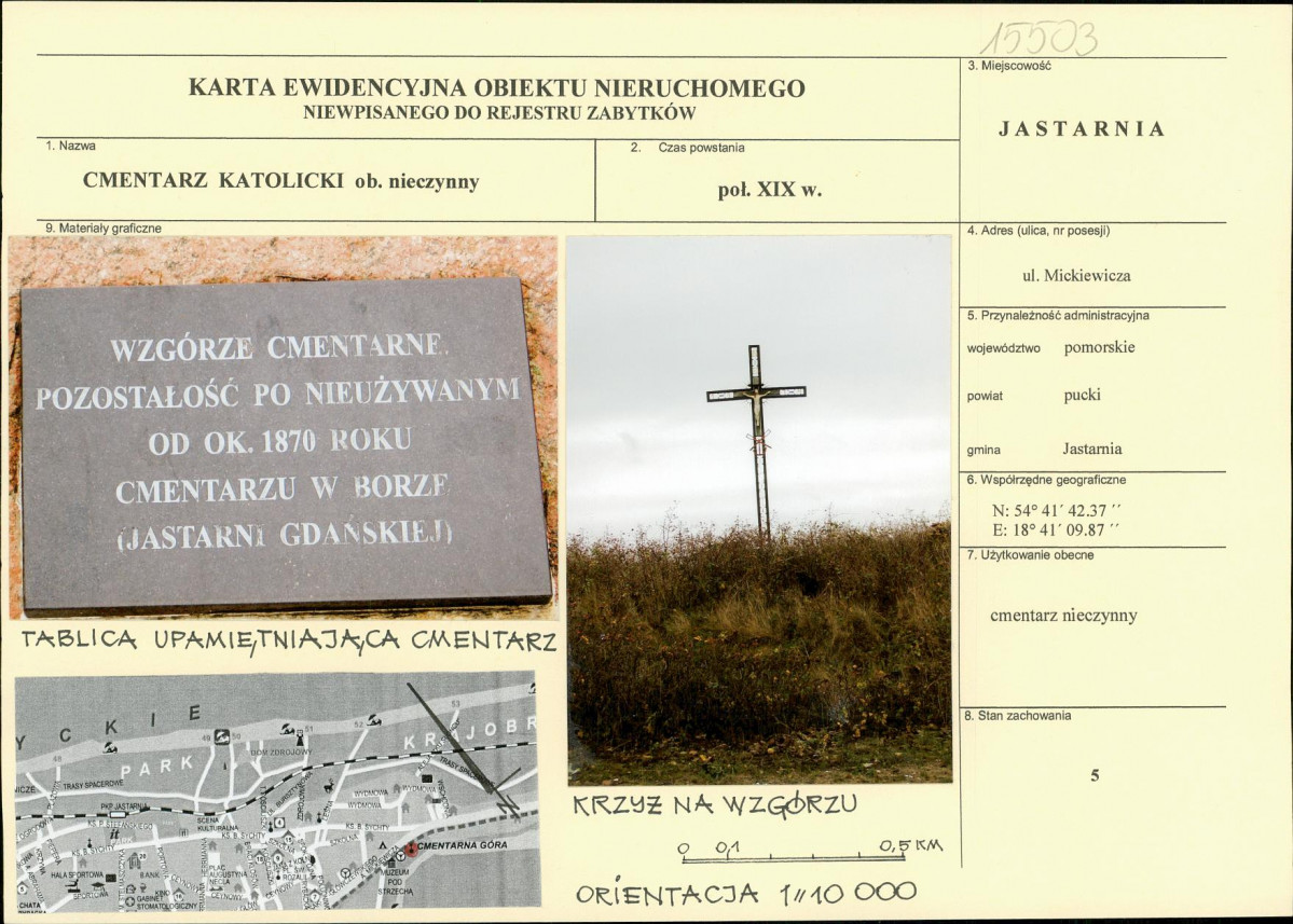 Karta obiektu niewpisanego do rejestru, skan nr 1