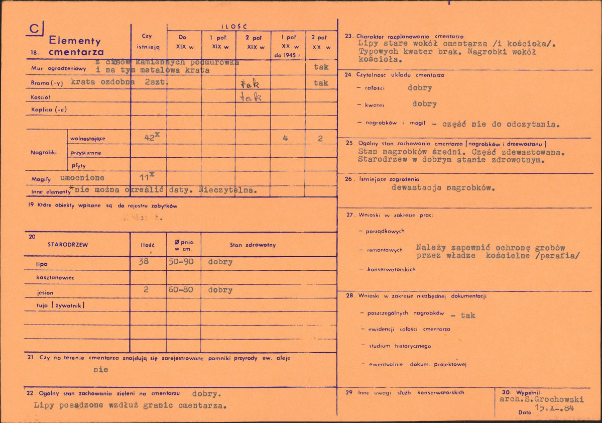 Karta cmentarza, skan nr 2