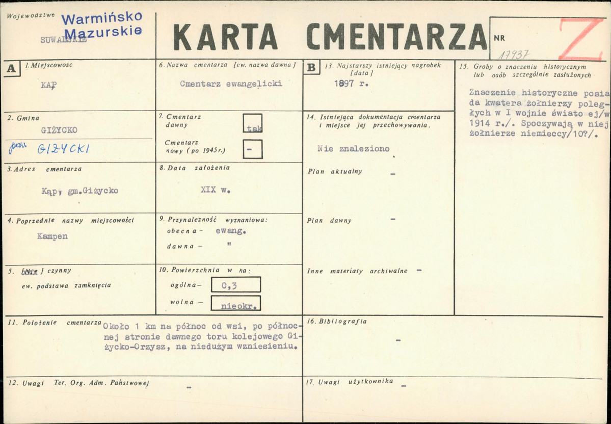 Karta cmentarza, skan nr 1
