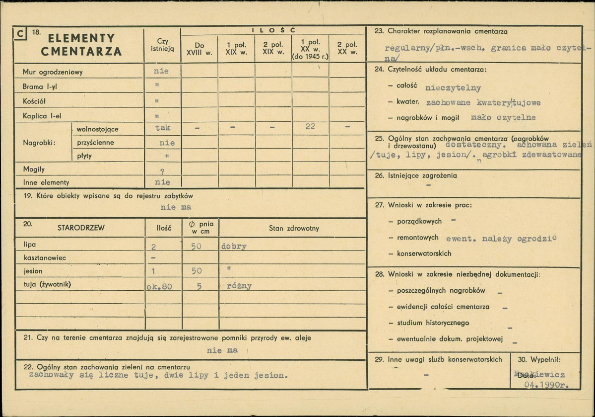 Karta cmentarza, skan nr 2
