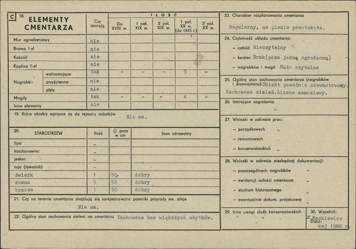 Karta cmentarza, skan nr 2