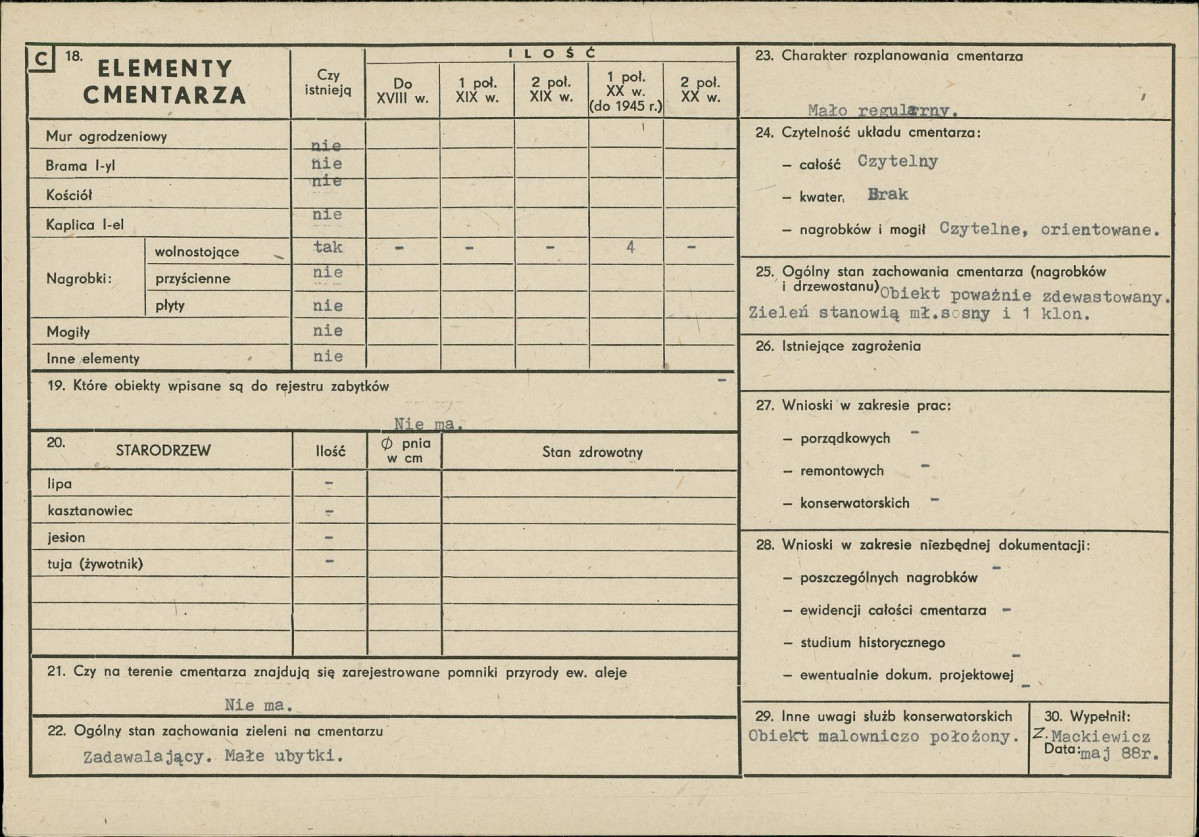 Karta cmentarza, skan nr 2