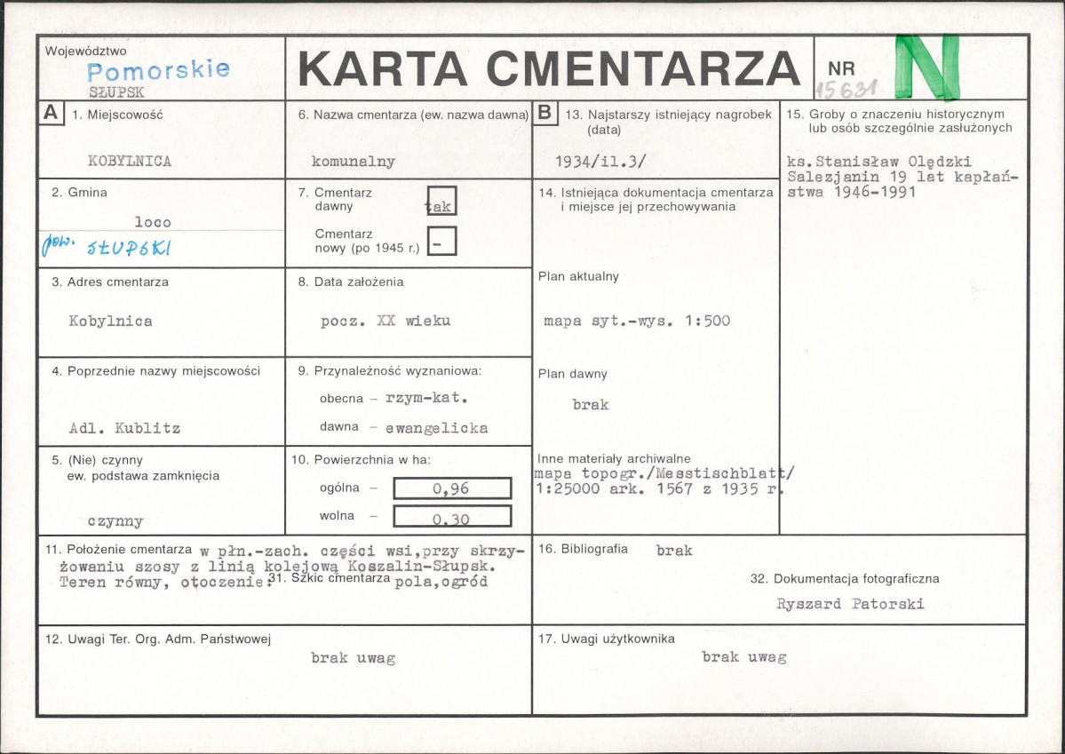 Karta cmentarza, skan nr 1