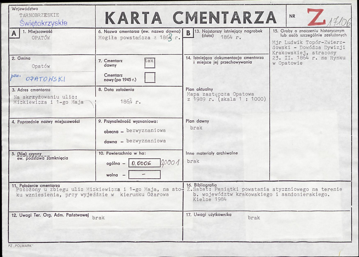 Karta cmentarza, skan nr 1