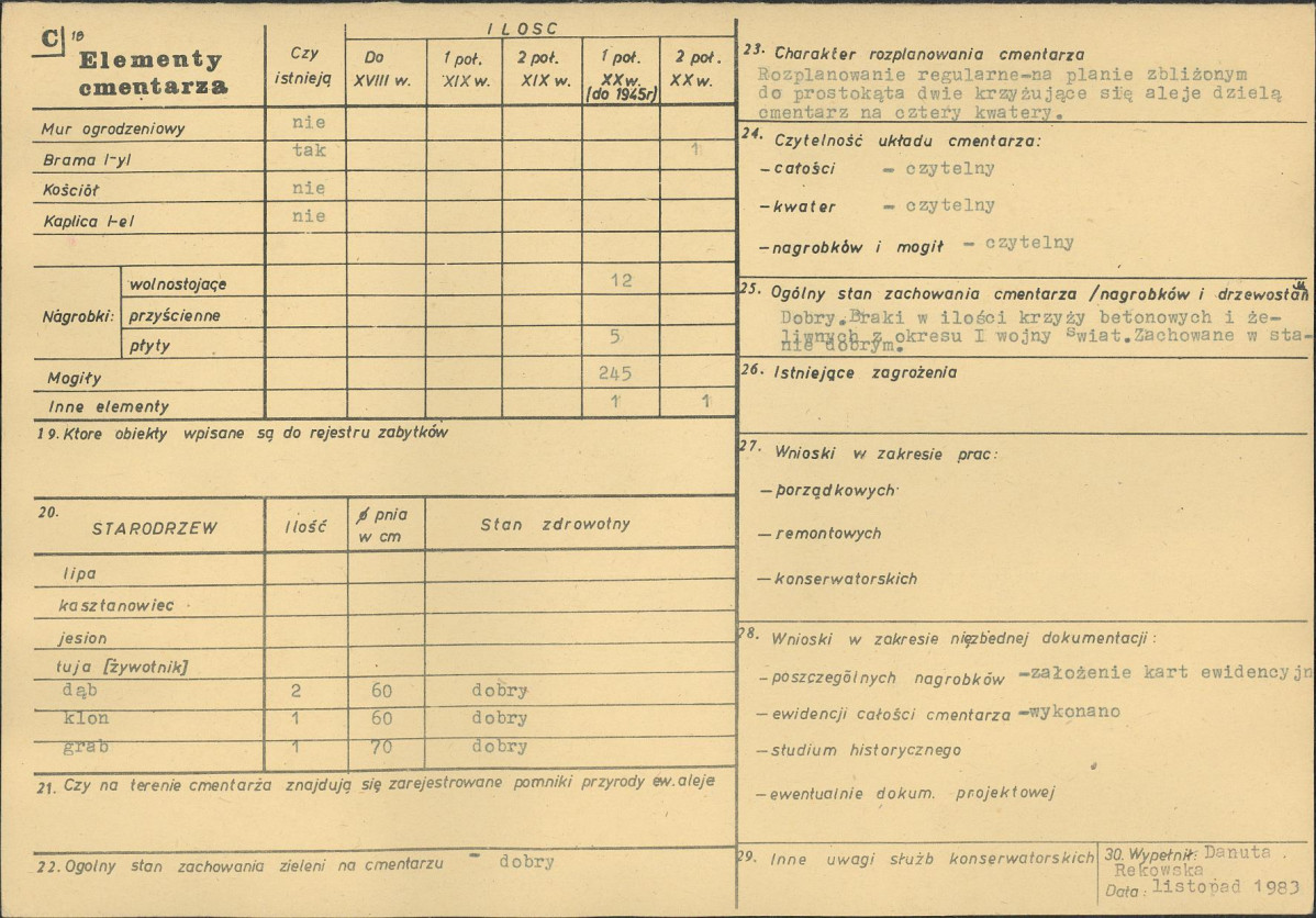 KC - Karta cmentarza, skan nr 2