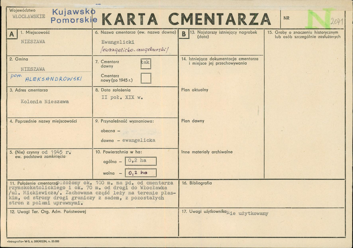 Karta cmentarza, skan nr 1