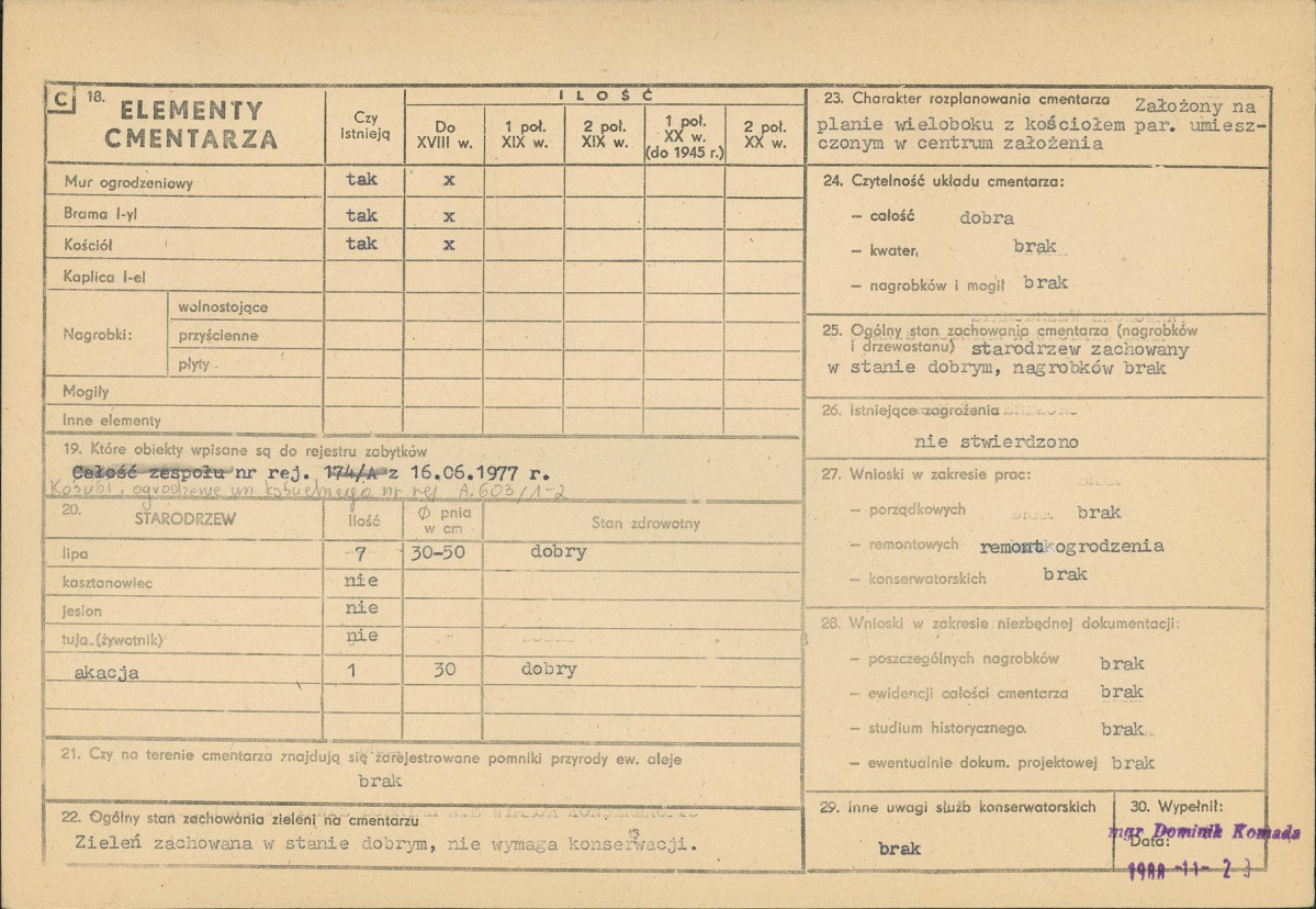 Karta cmentarza, skan nr 2