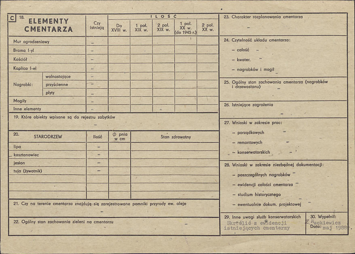 KC - Karta cmentarza, skan nr 2