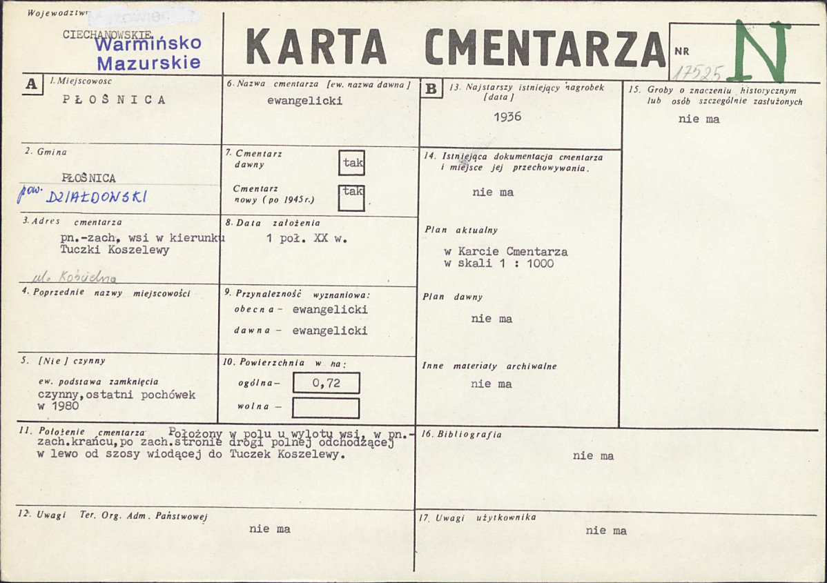 Karta cmentarza, skan nr 1
