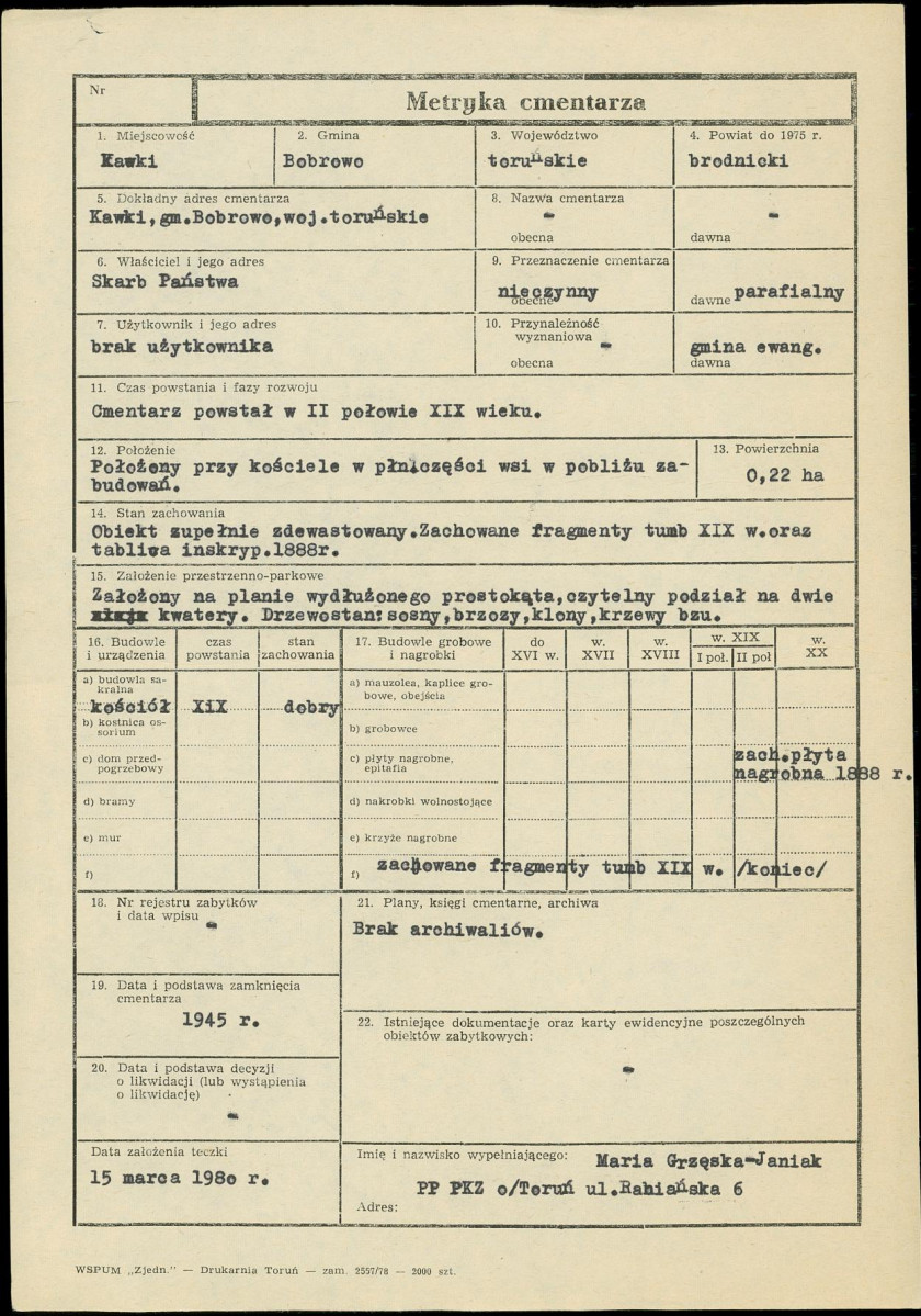 KC - Karta cmentarza, skan nr 9