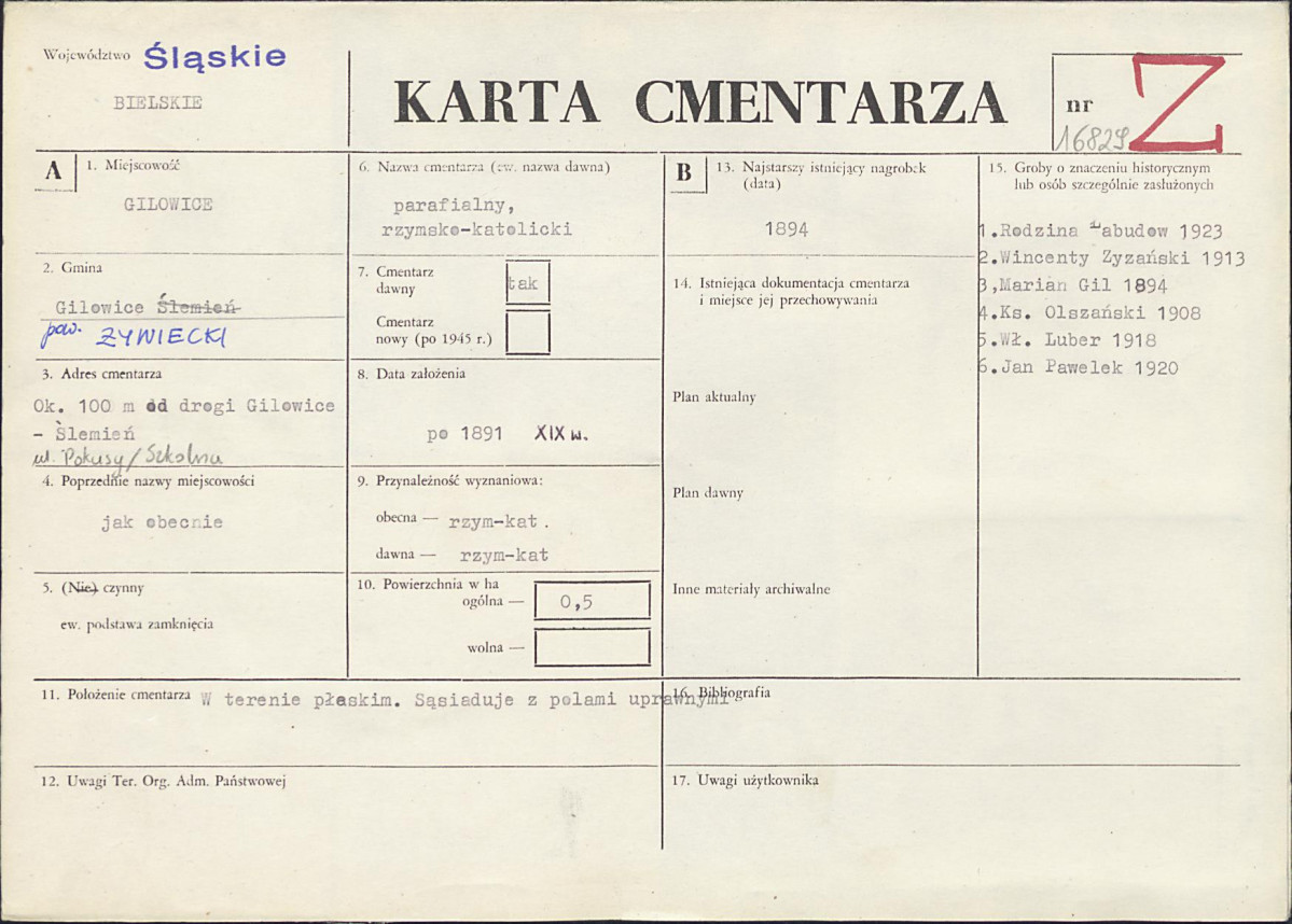 Karta cmentarza, skan nr 1