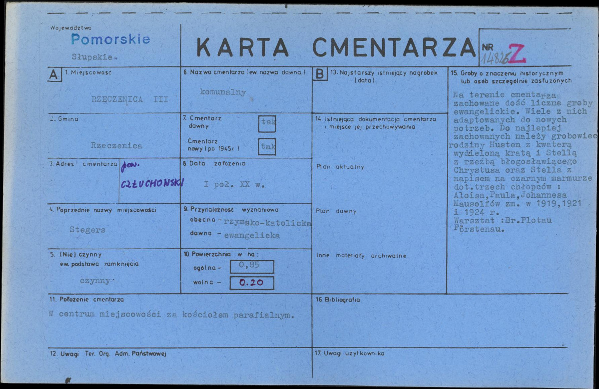 KC - Karta cmentarza, skan nr 1