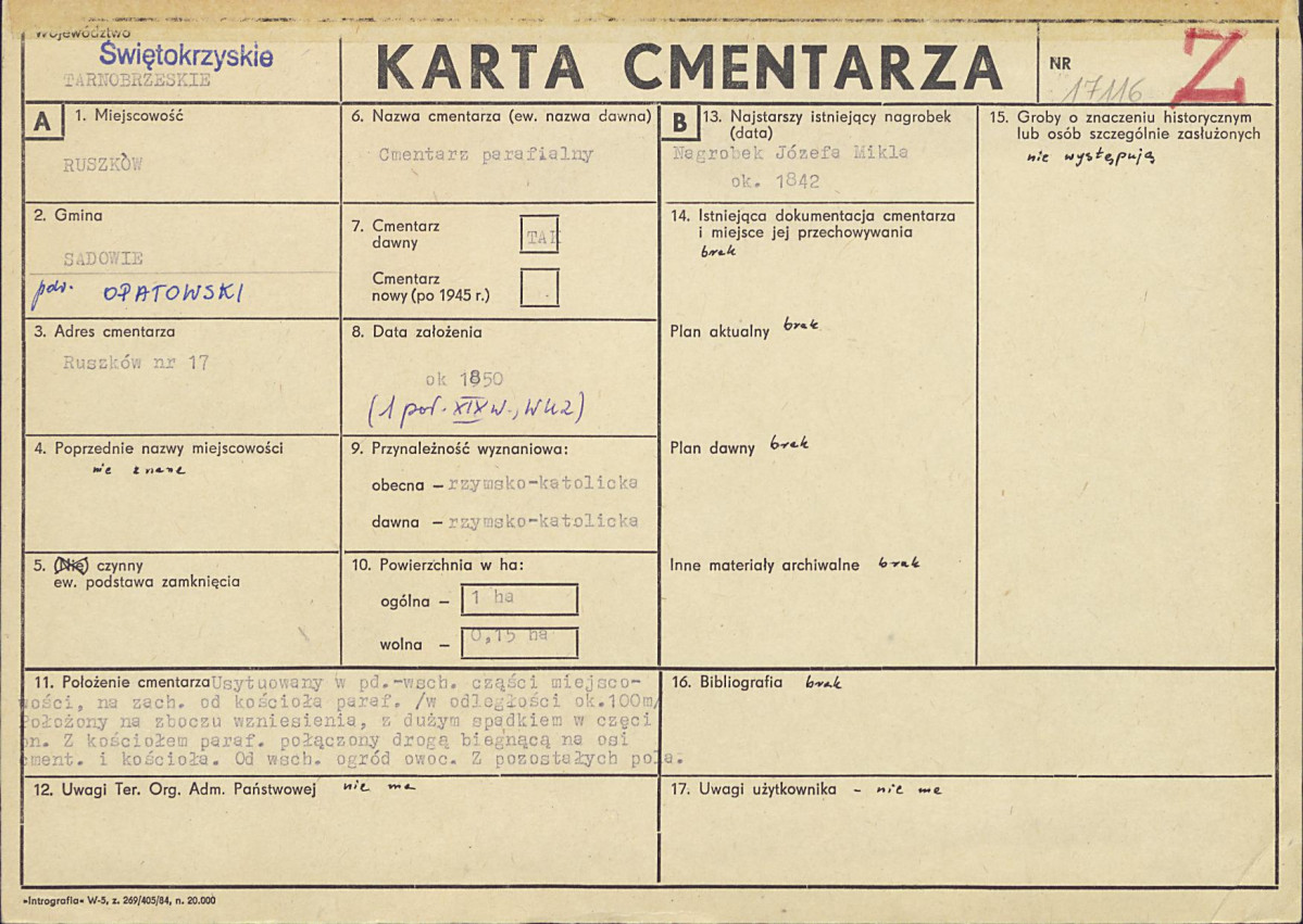 Karta cmentarza, skan nr 1