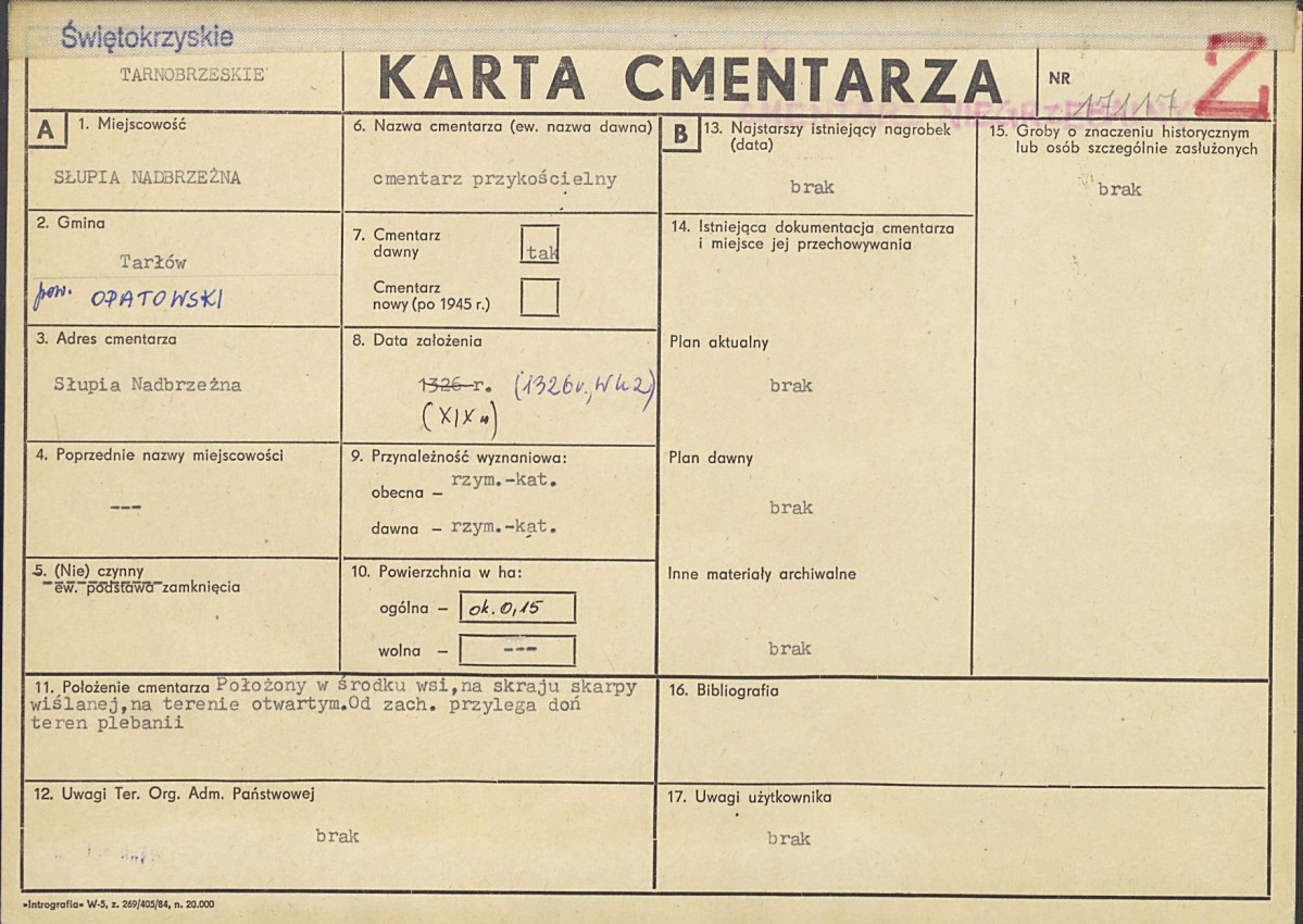 Karta cmentarza, skan nr 1