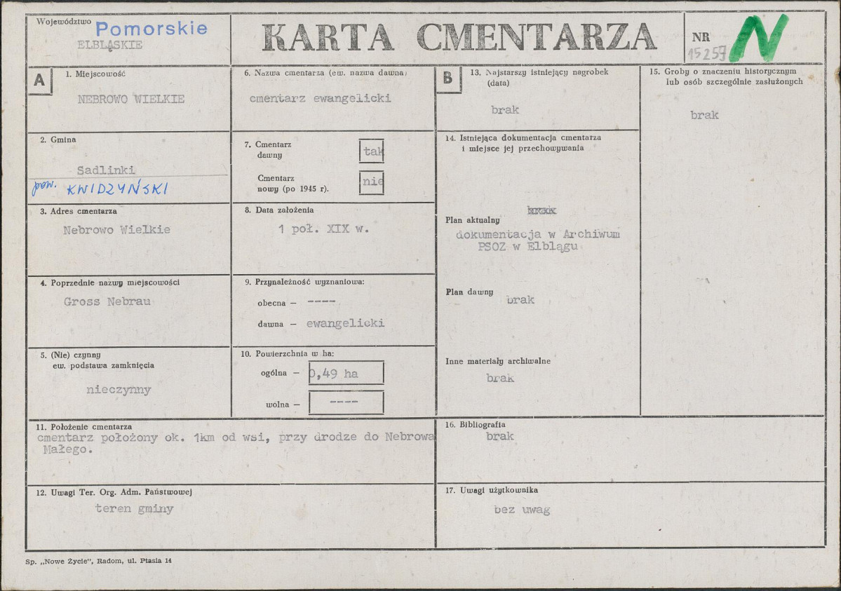 Karta cmentarza, skan nr 1