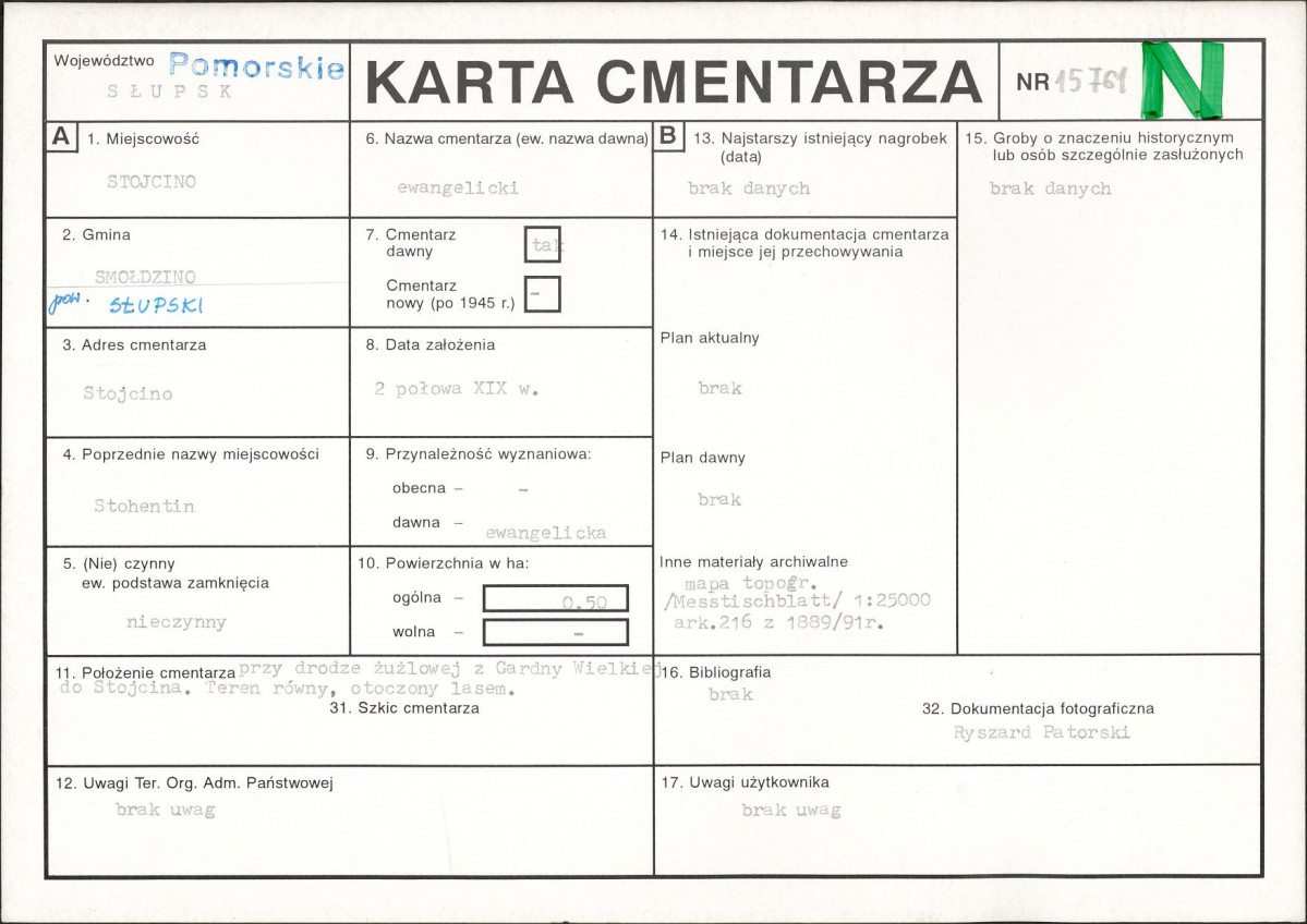 Karta cmentarza, skan nr 1