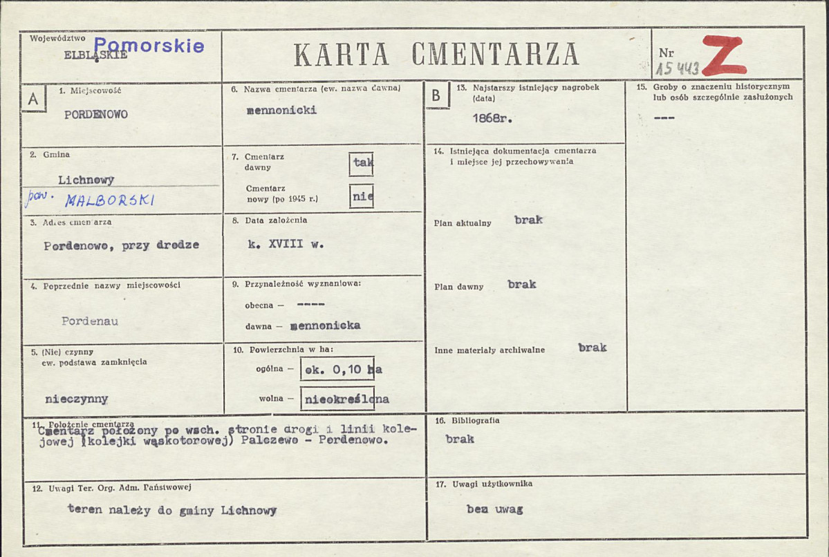 Karta cmentarza, skan nr 1