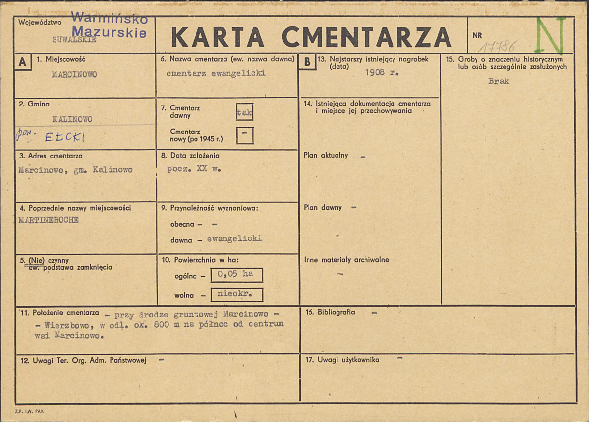 Karta cmentarza, skan nr 1