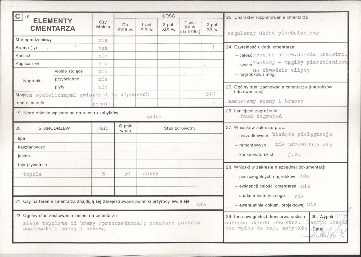 KC - Karta cmentarza, skan nr 2