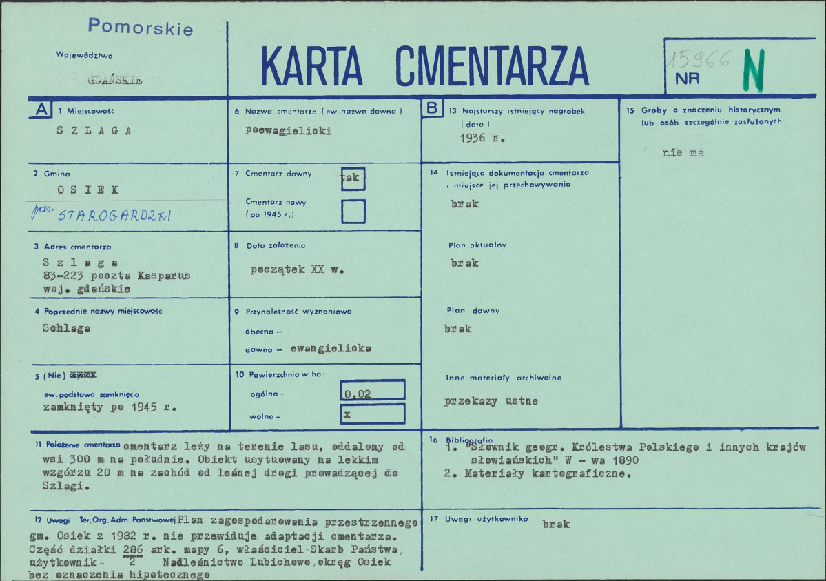 KC - Karta cmentarza, skan nr 1