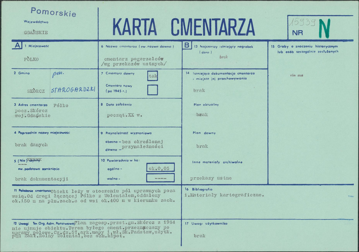 KC - Karta cmentarza, skan nr 1