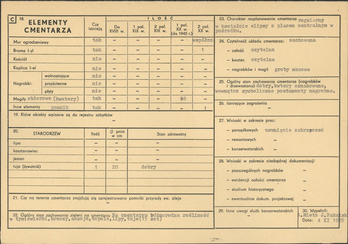 KC - Karta cmentarza, skan nr 2