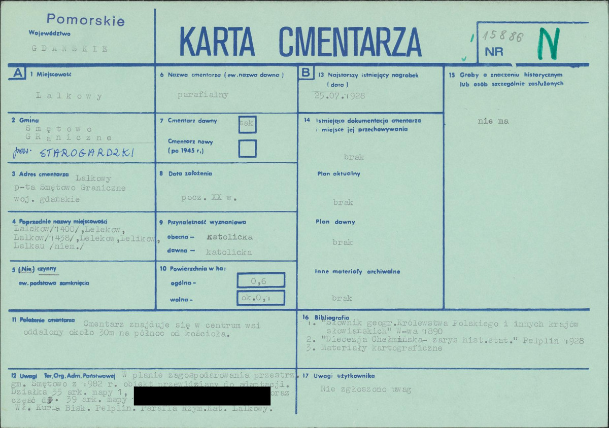 KC - Karta cmentarza, skan nr 1