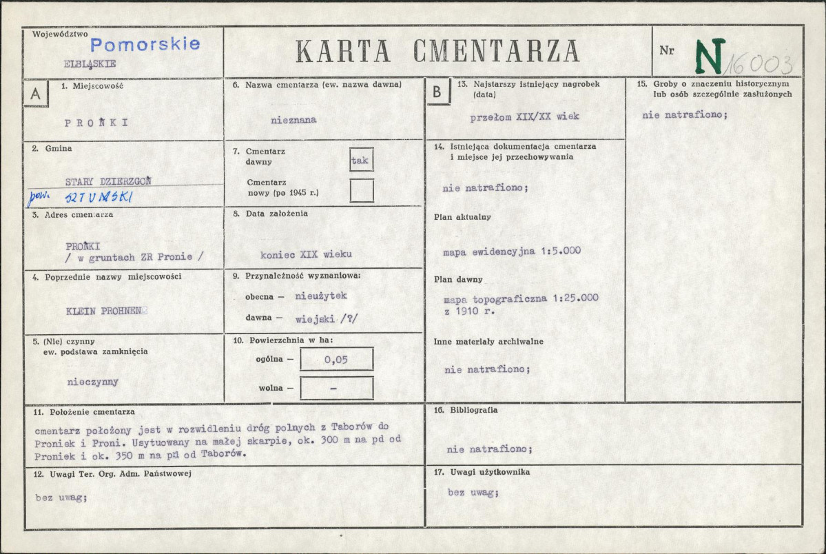 KC - Karta cmentarza, skan nr 1