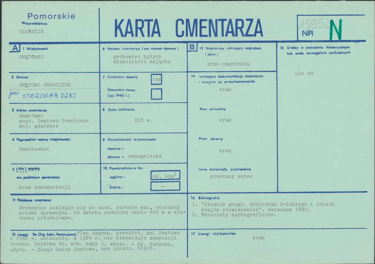 KC - Karta cmentarza, skan nr 1