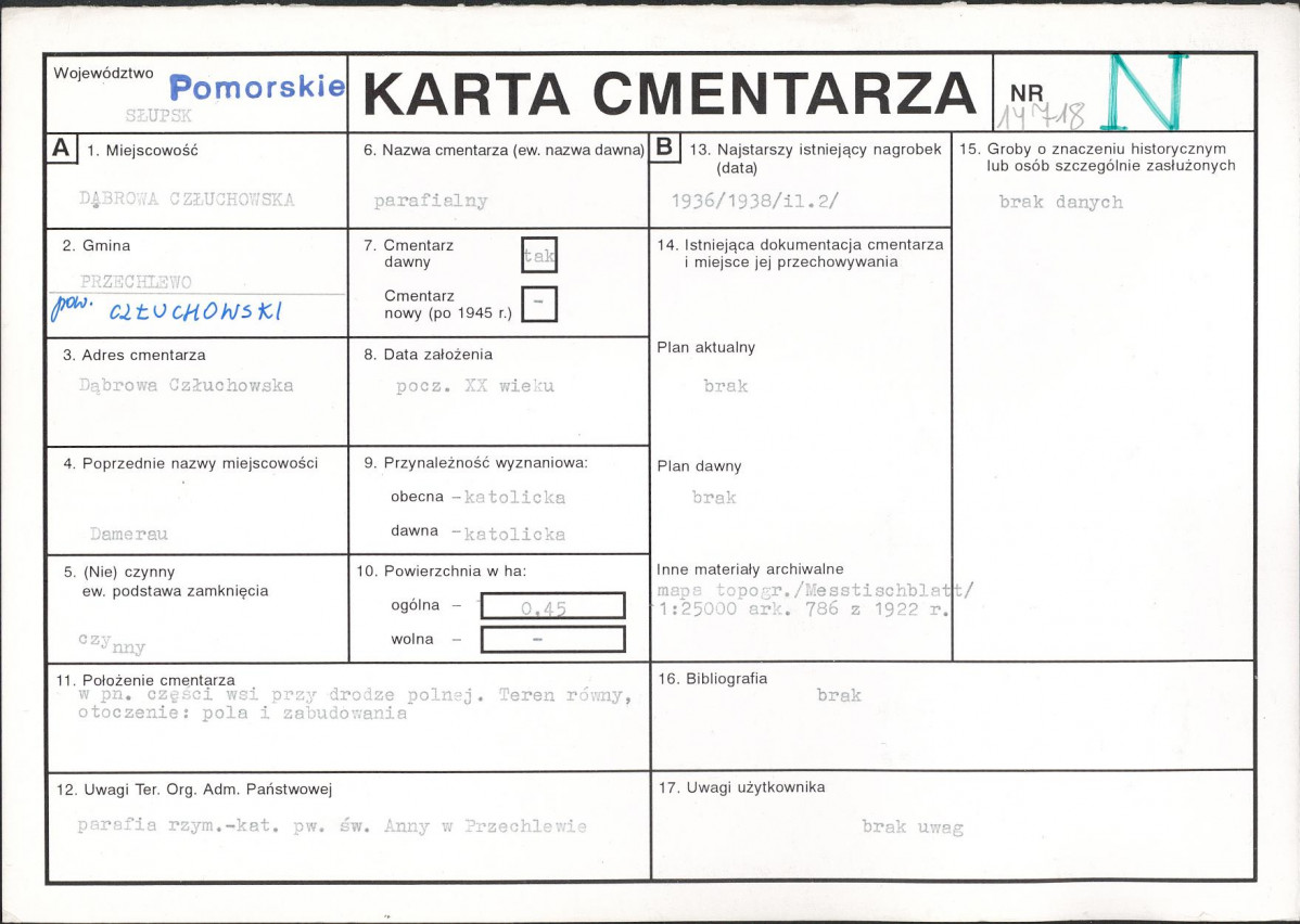 Karta cmentarza, skan nr 1