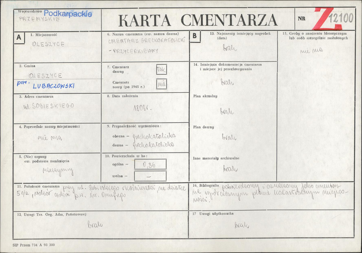 Karta cmentarza, skan nr 1