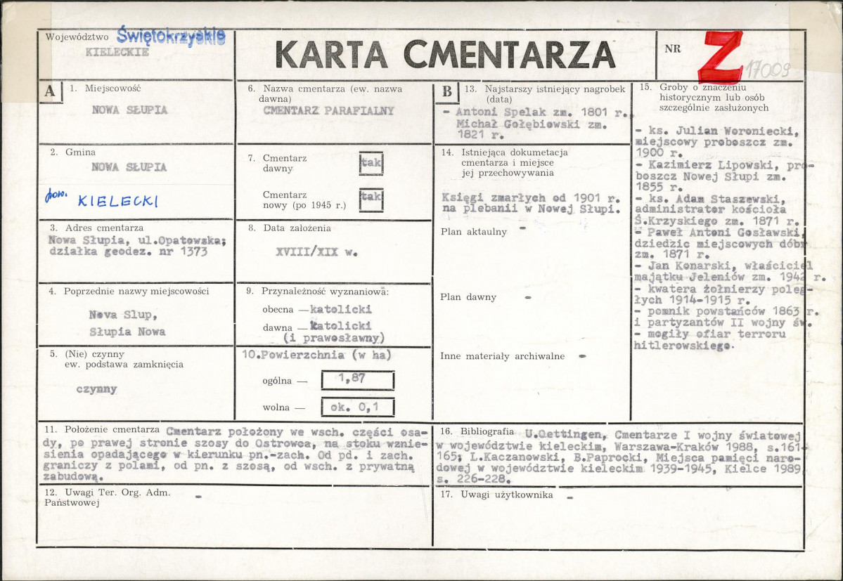 Karta cmentarza, skan nr 1