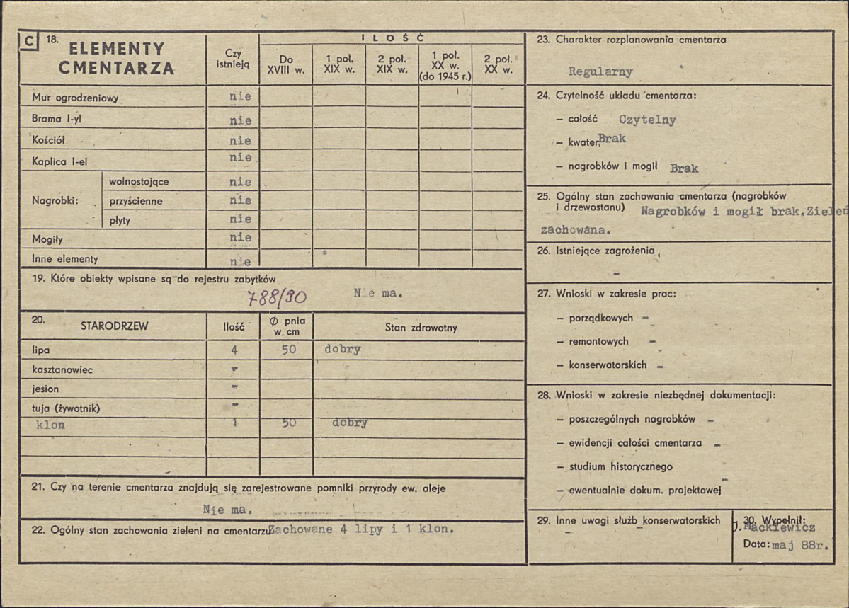 Karta cmentarza, skan nr 2