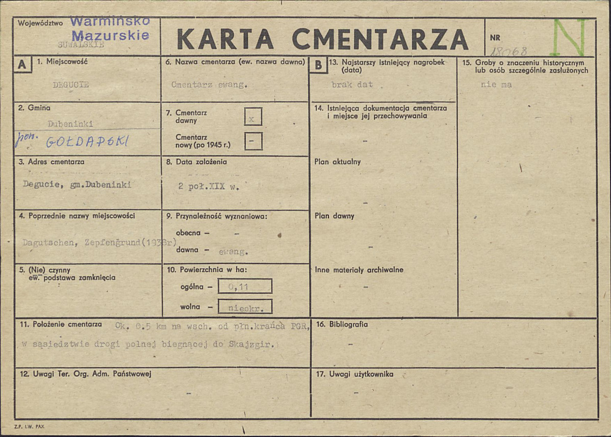 Karta cmentarza, skan nr 1