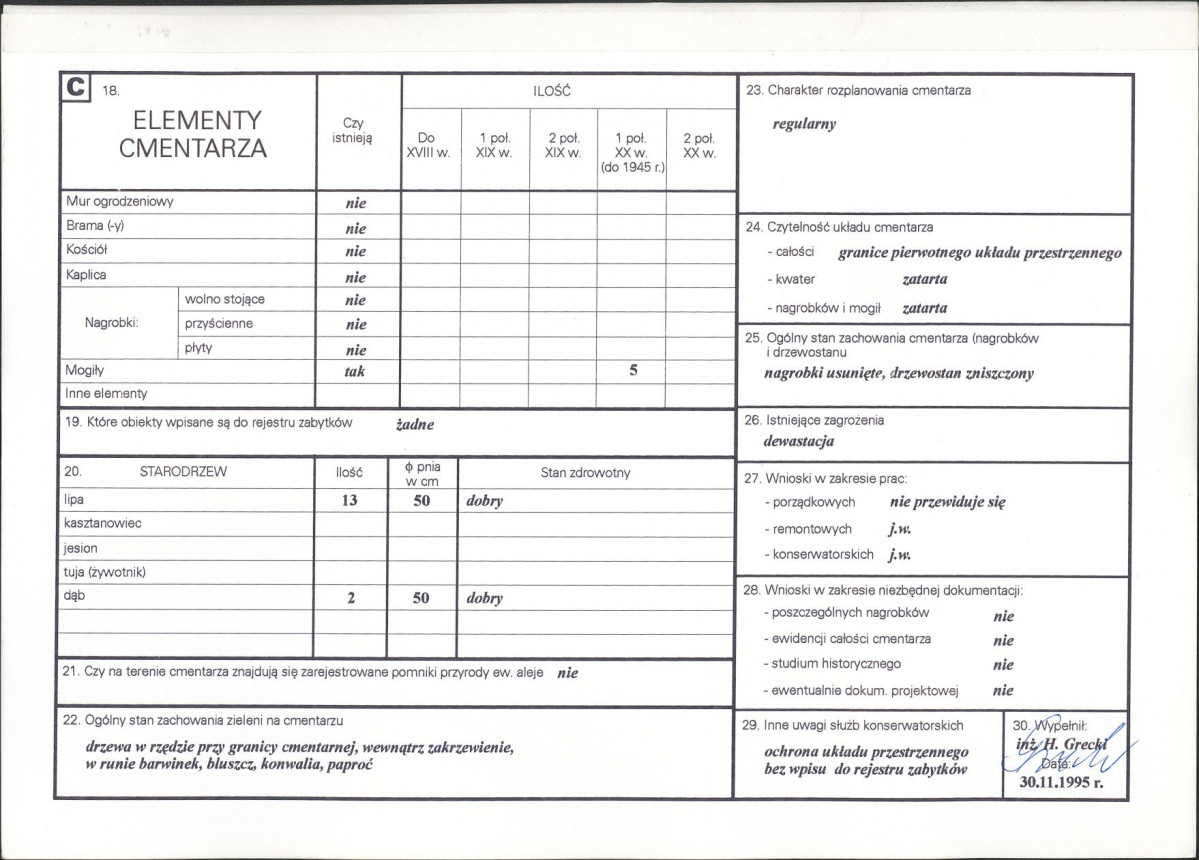 Karta cmentarza, skan nr 2