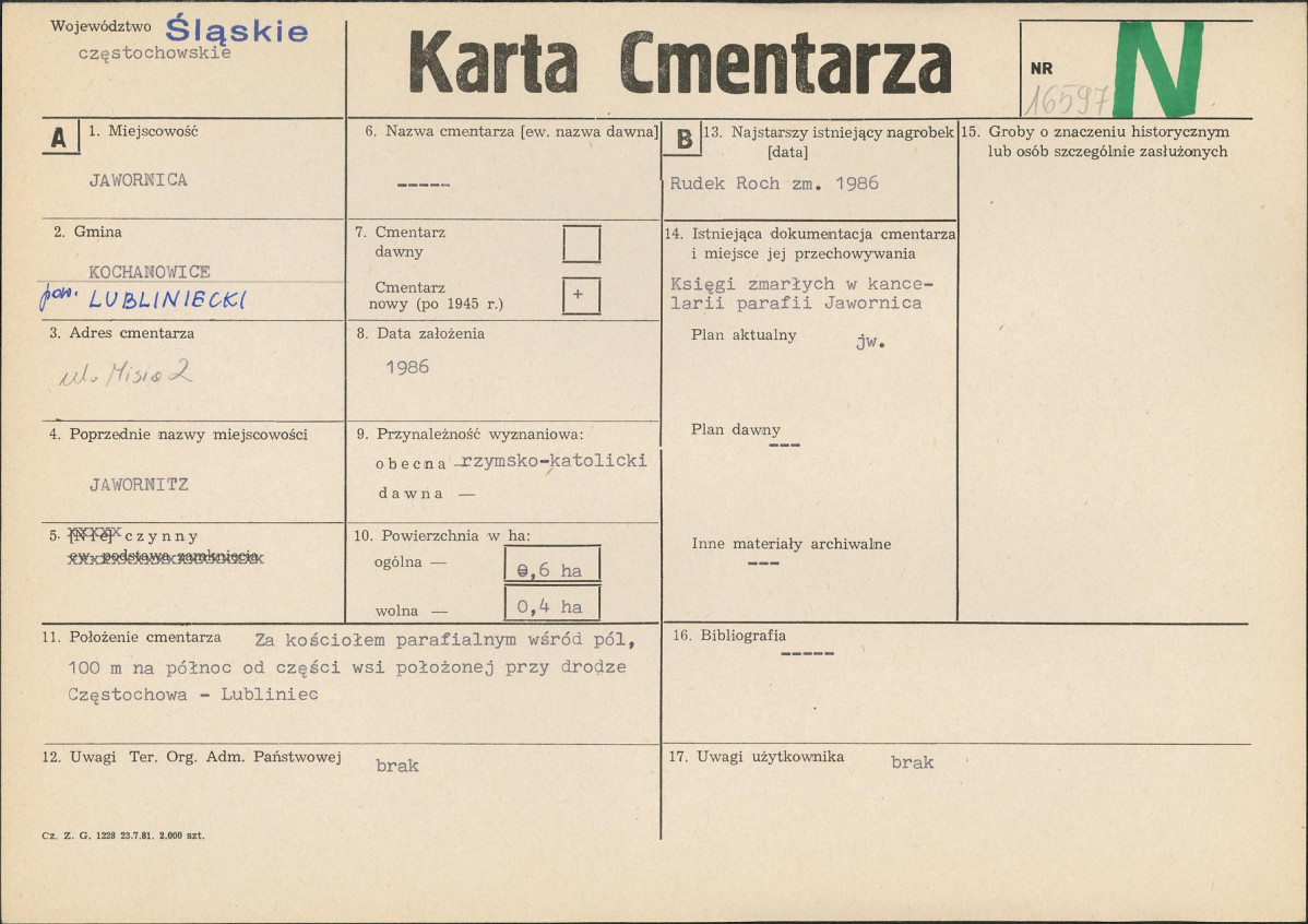 Karta cmentarza, skan nr 1