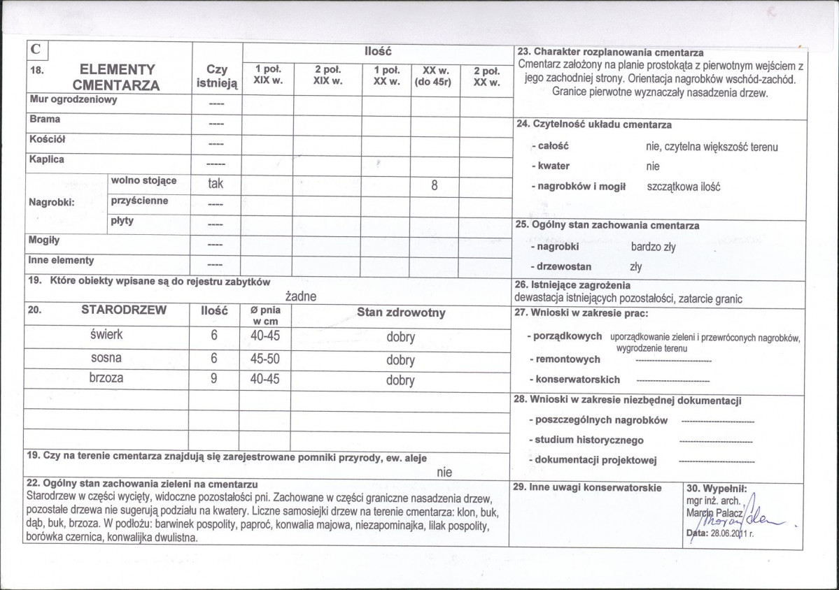 Karta cmentarza, skan nr 2