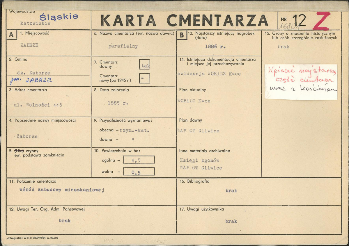 Karta cmentarza, skan nr 1