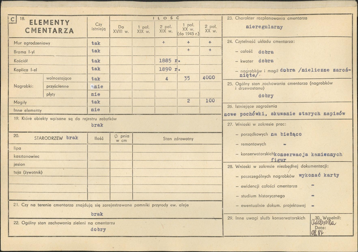 Karta cmentarza, skan nr 2