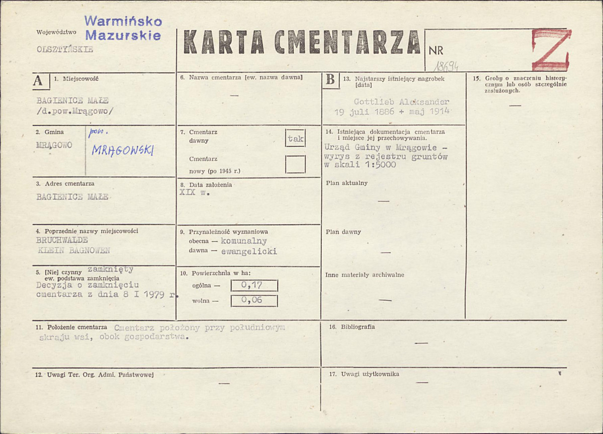 Karta cmentarza, skan nr 1