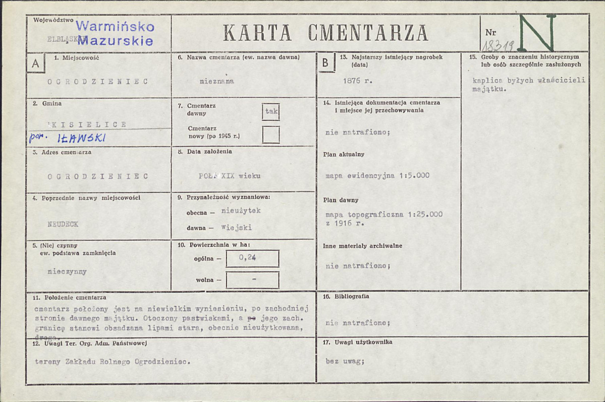Karta cmentarza, skan nr 1
