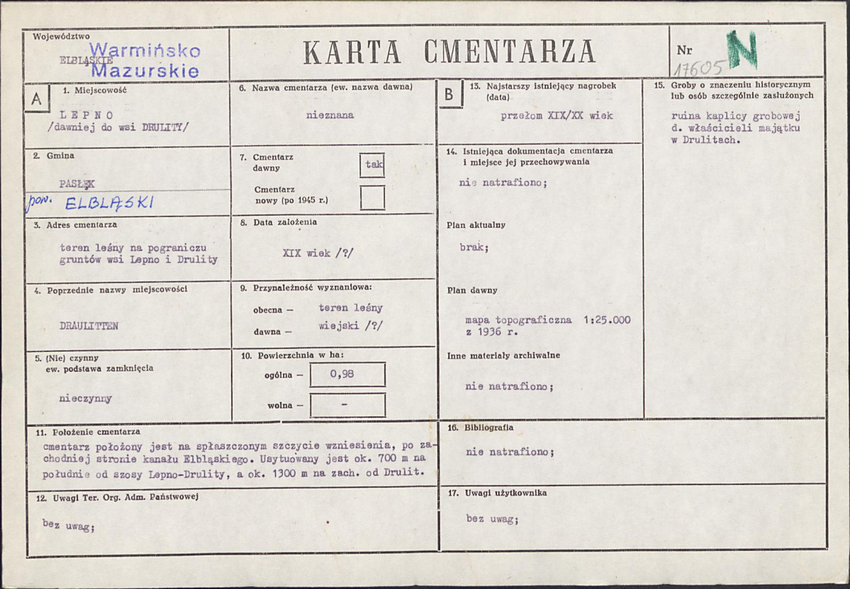 Karta cmentarza, skan nr 1