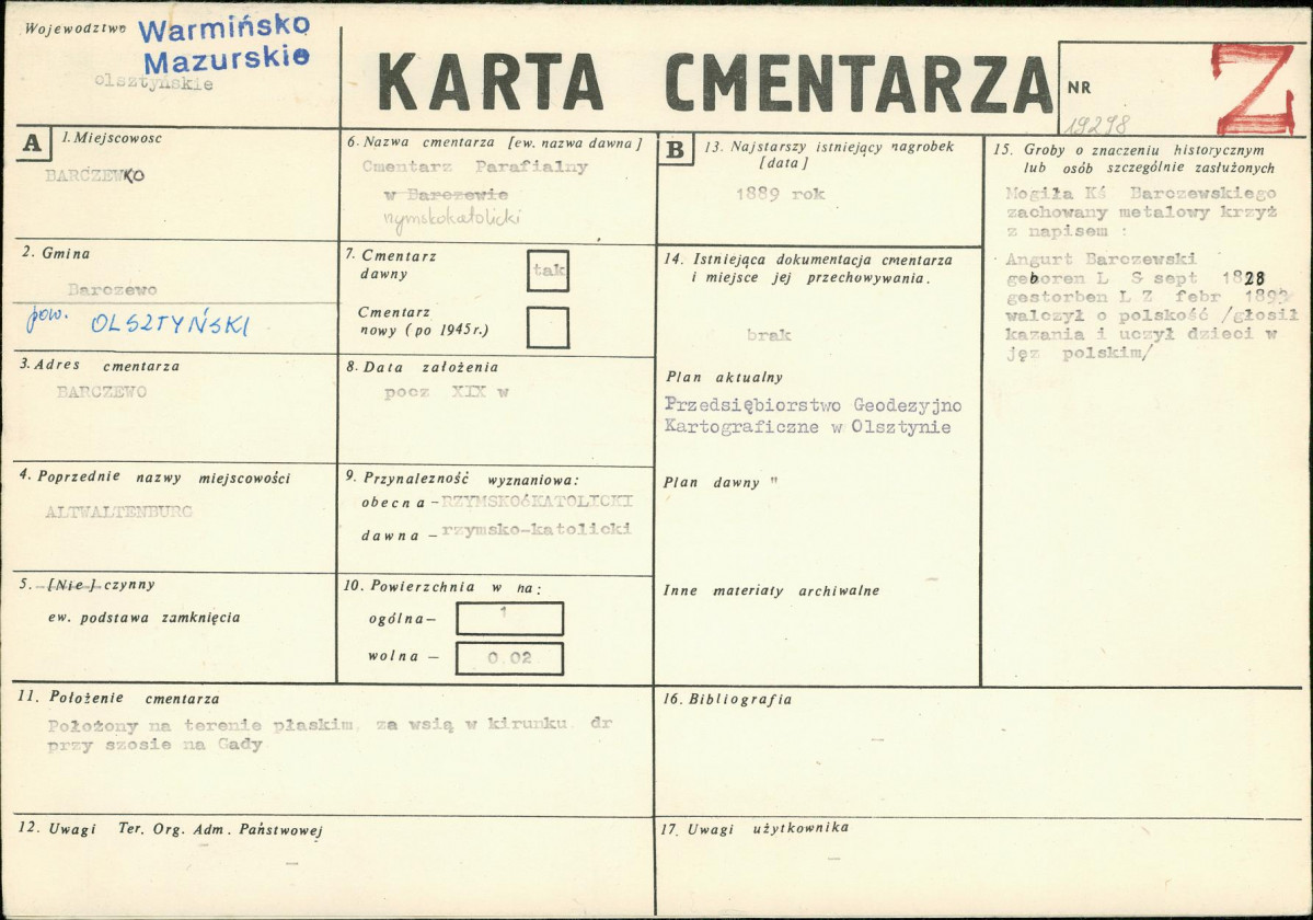 Karta cmentarza, skan nr 1
