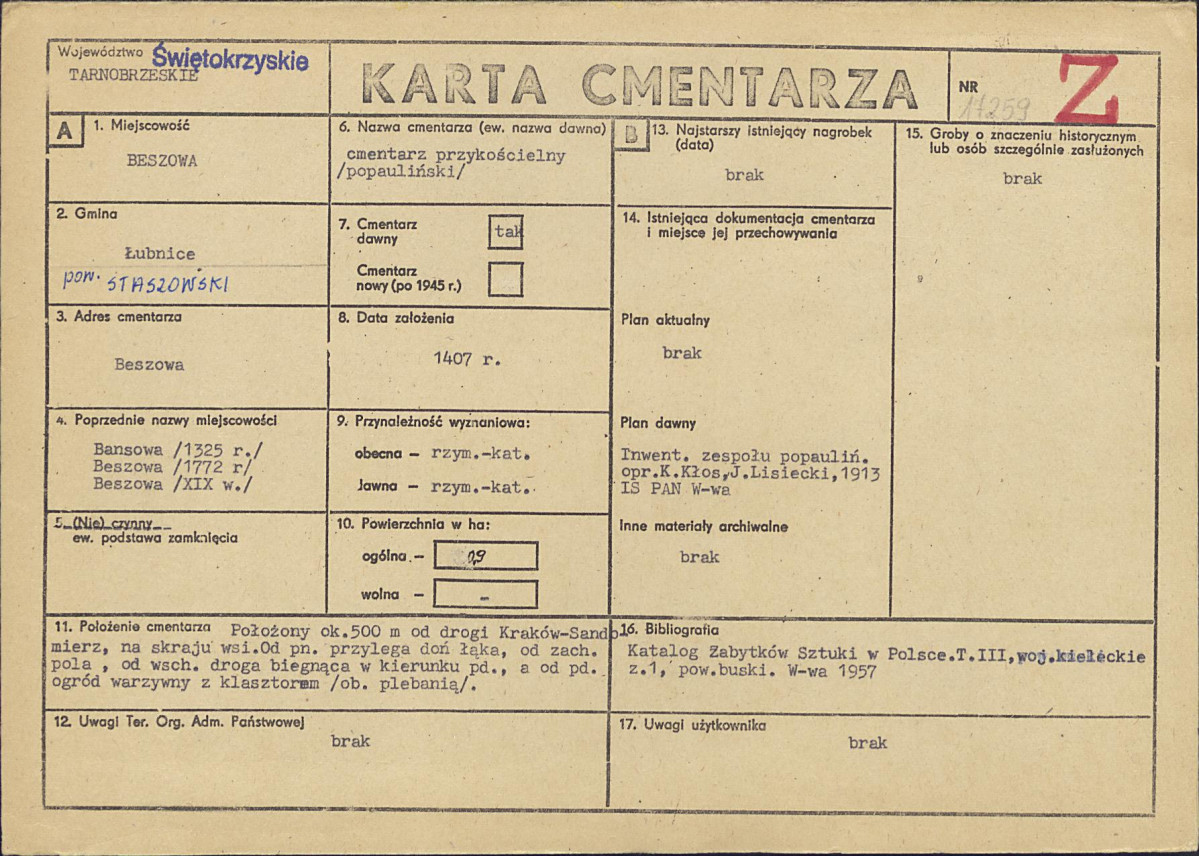 Karta cmentarza, skan nr 1