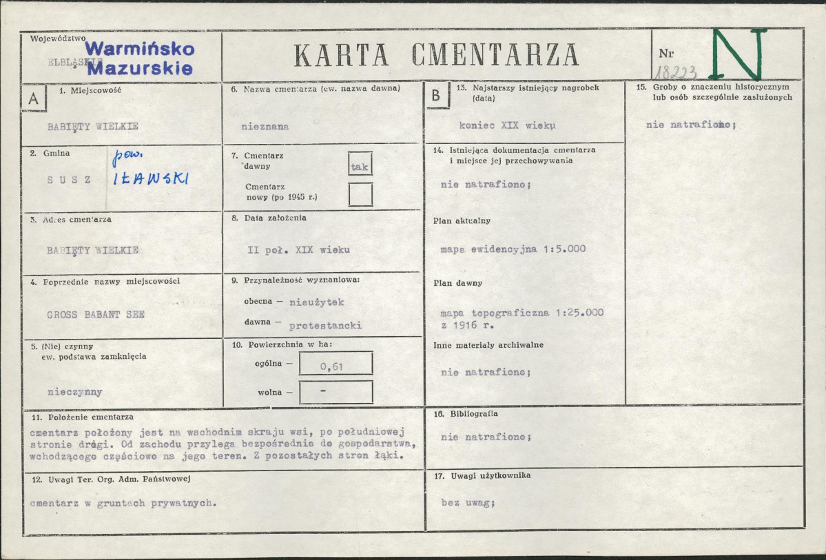 Karta cmentarza, skan nr 1