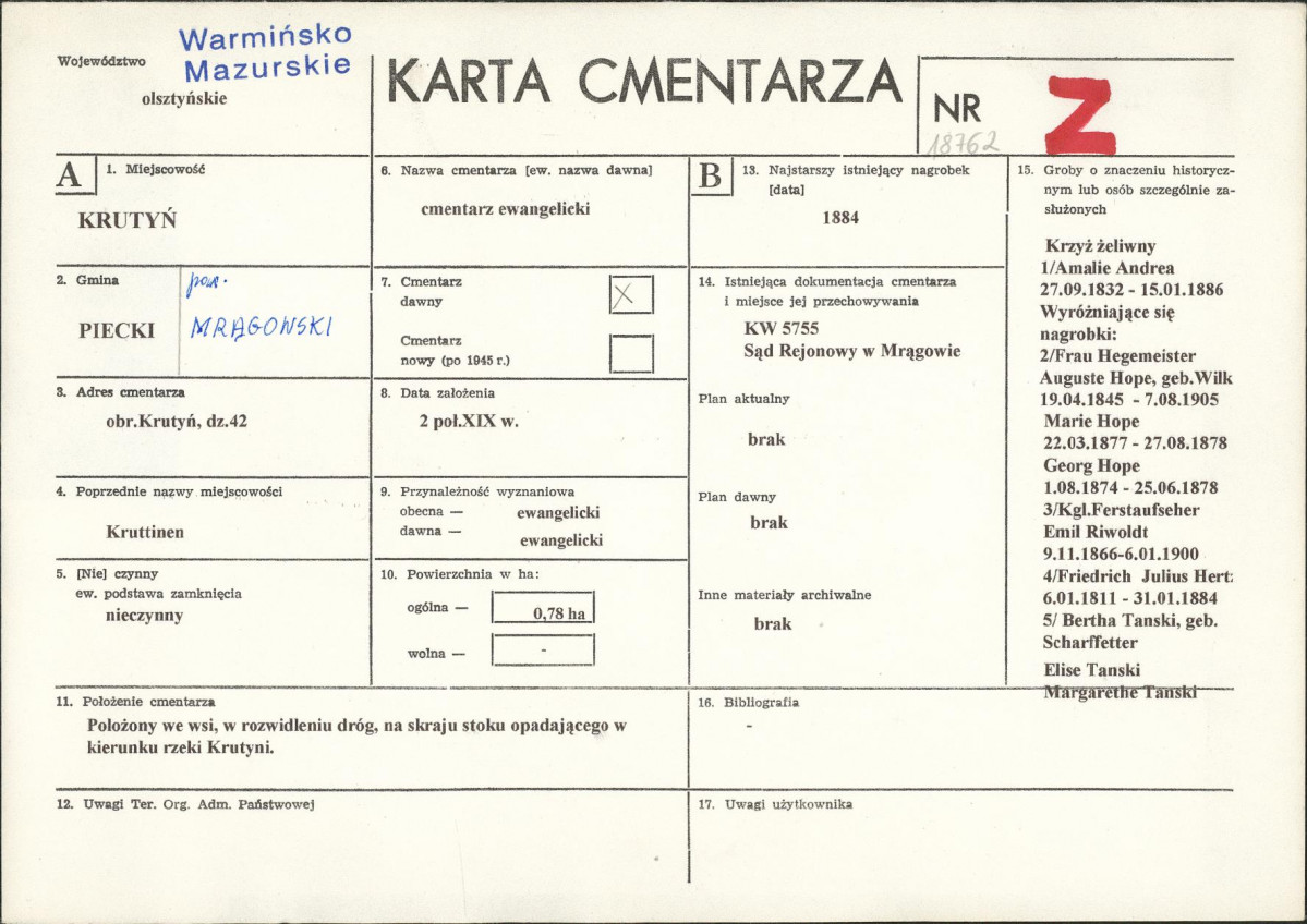 Karta cmentarza, skan nr 1