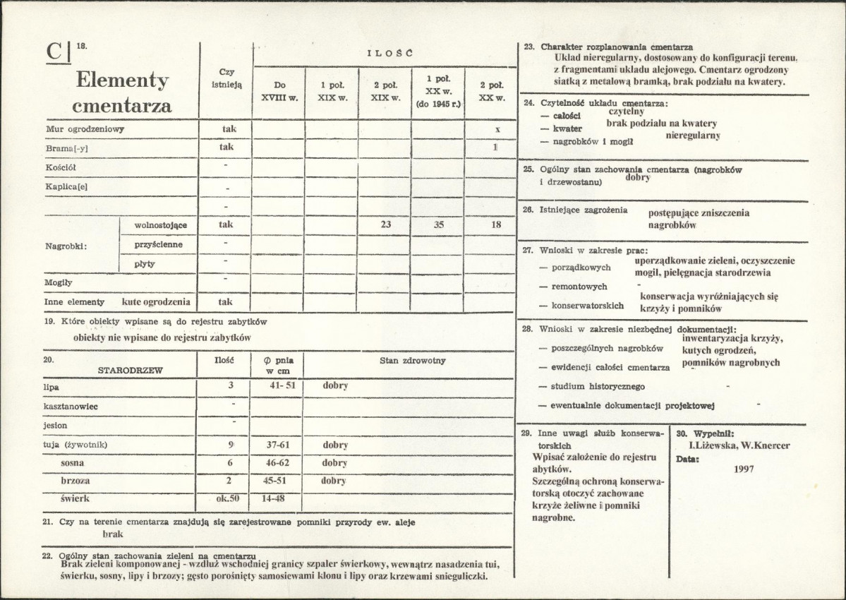 Karta cmentarza, skan nr 2