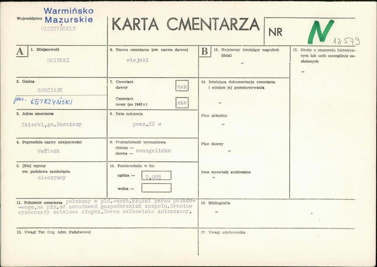 Karta cmentarza, skan nr 1