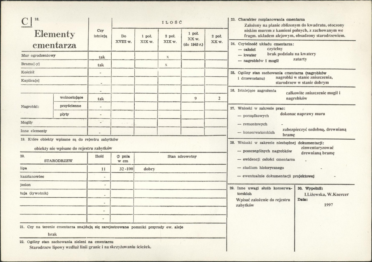 Karta cmentarza, skan nr 2