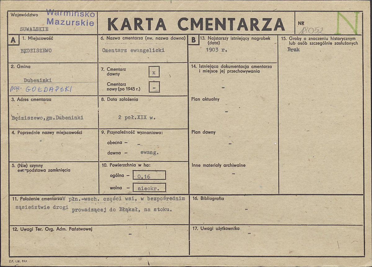 Karta cmentarza, skan nr 1